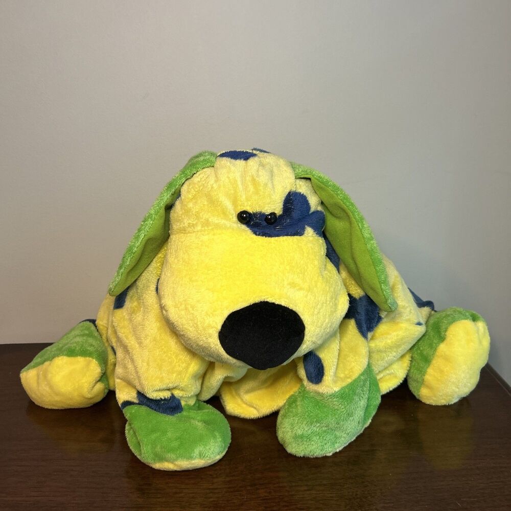 Russ Duncan Dog Plush Yellow Green Animal Junction 49071 Pillow Applause 20"